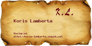 Koris Lamberta névjegykártya